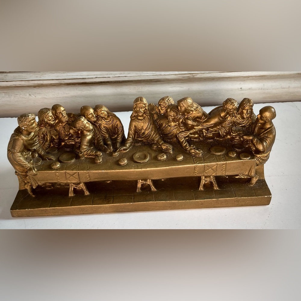 Vintage Artmark figurine Sculpture Art of The Last Supper made in Italy Bronze